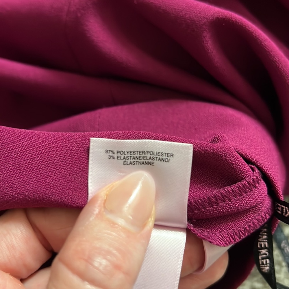 EUC Anne Klein size S magenta cowl neck dress - Picture 5 of 10